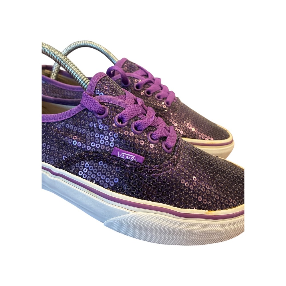 Vans Authentic Sequin Purple Lace Up Sneakers Women US‎ 8 Men US 6.5 - Picture 3 of 10